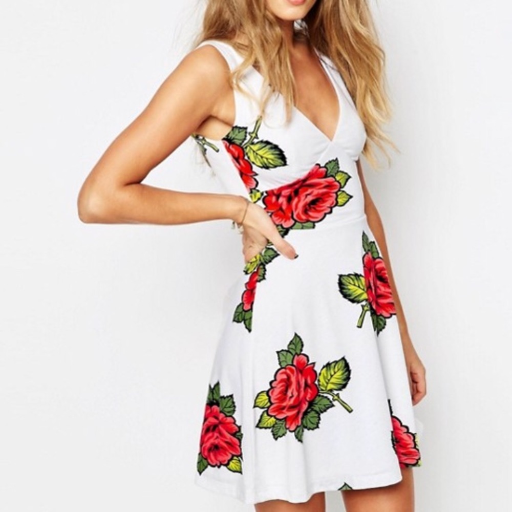 ASOS mini sundress in large floral print EUC